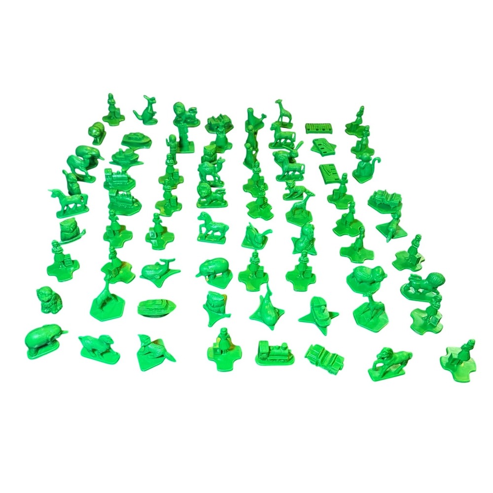 Vintage Tupperware Tuppertoys Green Plastic Alphabet Game Pieces Lot of 73